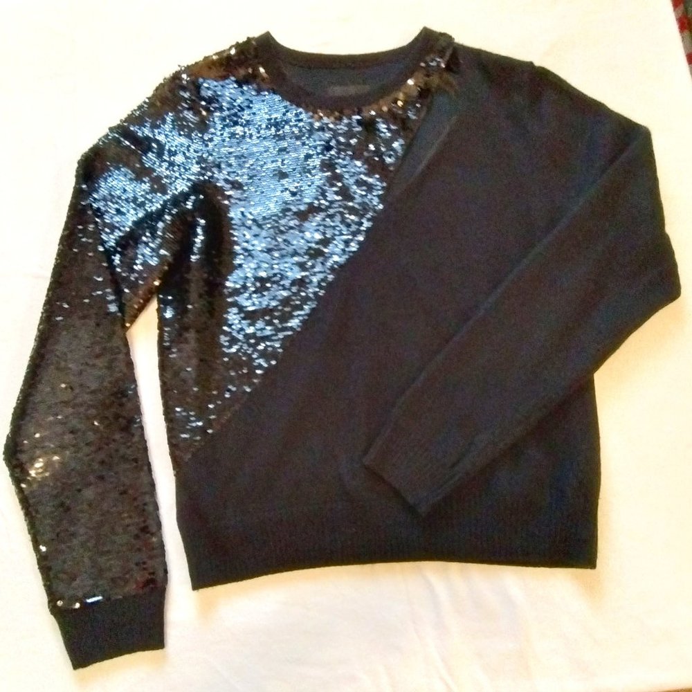 RTA Sequin Teagan Cashmere Blend Cutout Sweater Size L